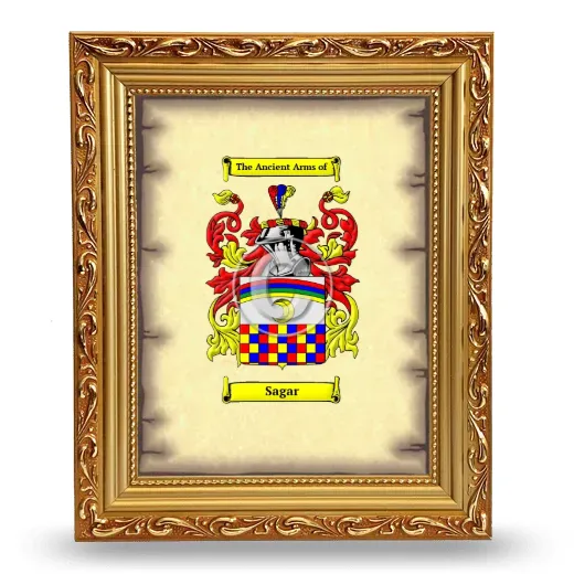 Sagar Coat of Arms Framed - Gold