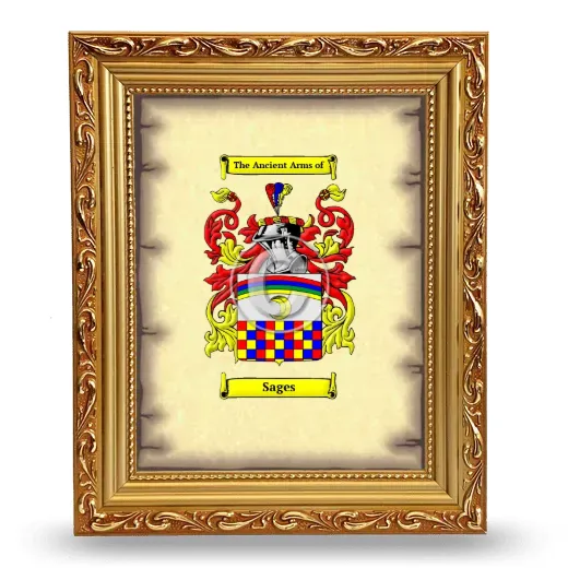 Sages Coat of Arms Framed - Gold