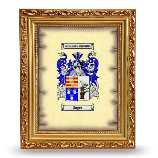 Saget Coat of Arms Framed - Gold