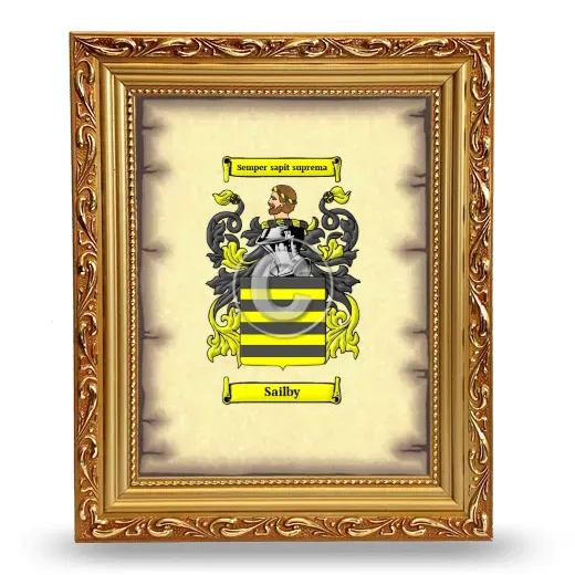 Sailby Coat of Arms Framed - Gold