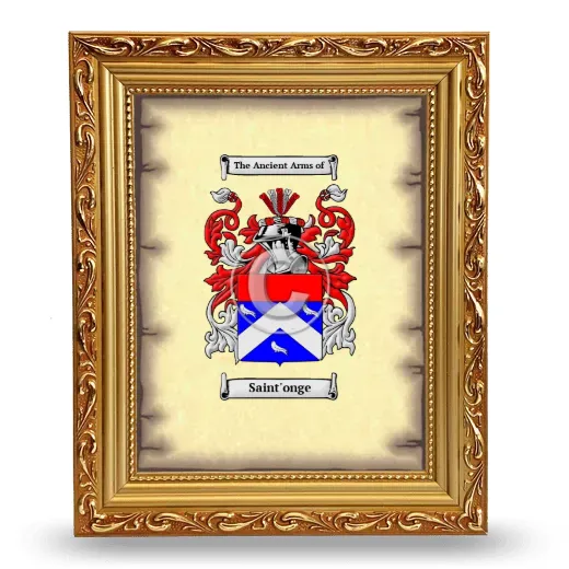Saint'onge Coat of Arms Framed - Gold