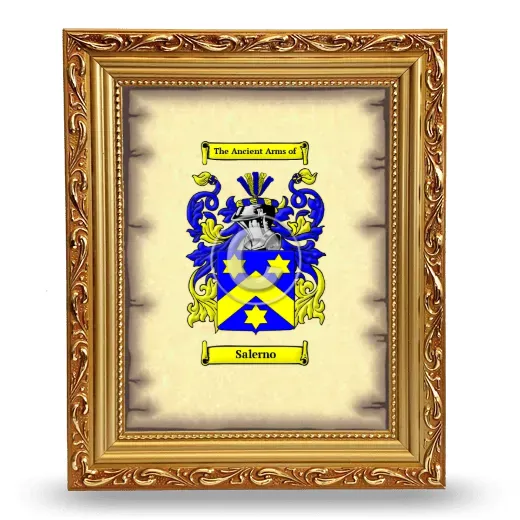 Salerno Coat of Arms Framed - Gold