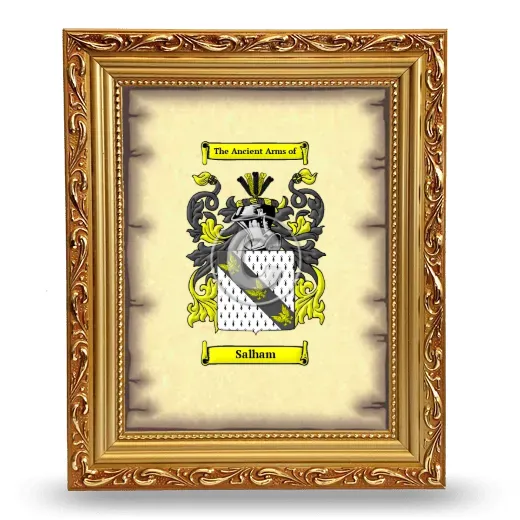 Salham Coat of Arms Framed - Gold