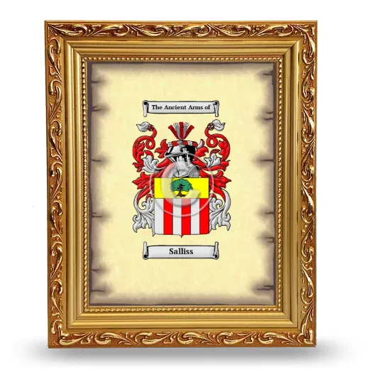 Salliss Coat of Arms Framed - Gold