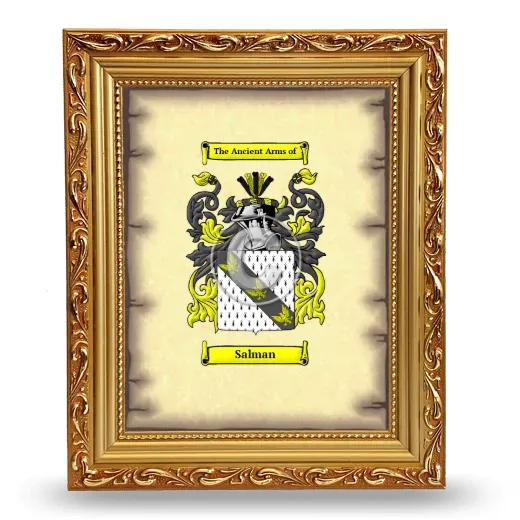 Salman Coat of Arms Framed - Gold