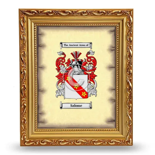 Salome Coat of Arms Framed - Gold