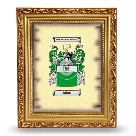 Saltus Coat of Arms Framed - Gold