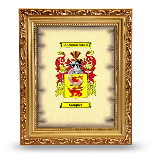 Sampier Coat of Arms Framed - Gold