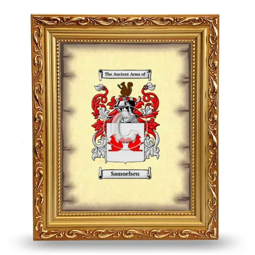 Samuelsen Coat of Arms Framed - Gold