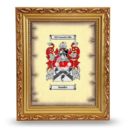 Sander Coat of Arms Framed - Gold