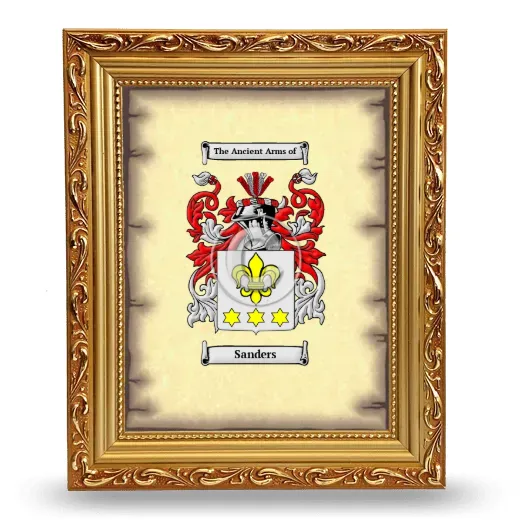 Sanders Coat of Arms Framed - Gold