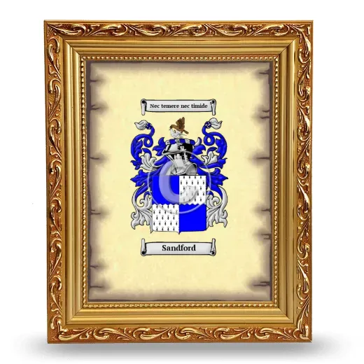Sandford Coat of Arms Framed - Gold