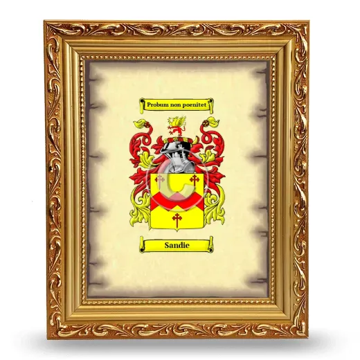 Sandie Coat of Arms Framed - Gold