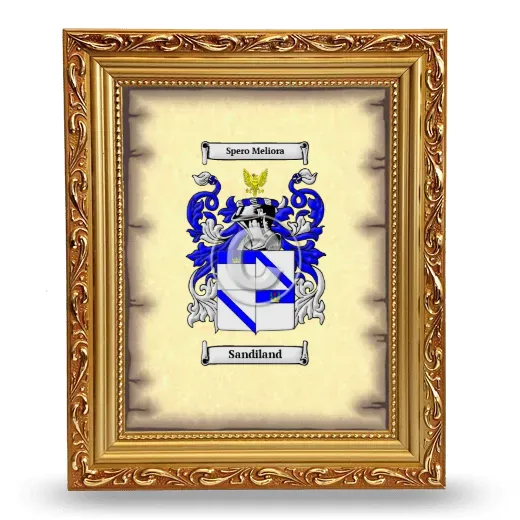 Sandiland Coat of Arms Framed - Gold