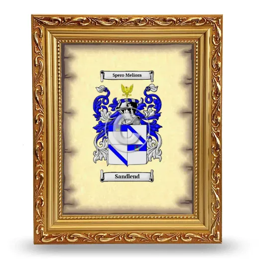 Sandlend Coat of Arms Framed - Gold