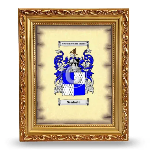 Sanfarte Coat of Arms Framed - Gold