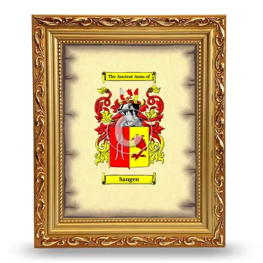 Sangen Coat of Arms Framed - Gold