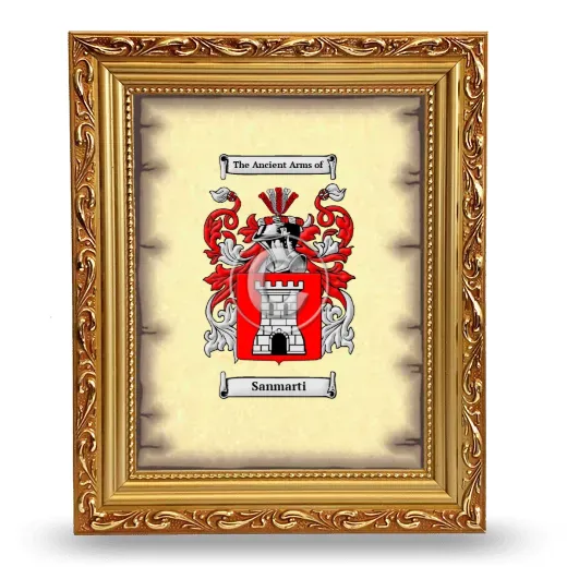 Sanmarti Coat of Arms Framed - Gold