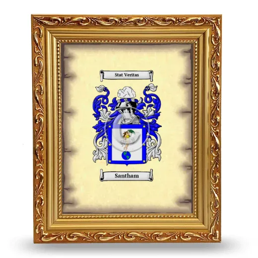 Santham Coat of Arms Framed - Gold