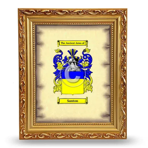 Santon Coat of Arms Framed - Gold