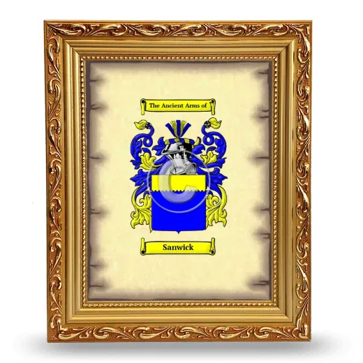 Sanwick Coat of Arms Framed - Gold