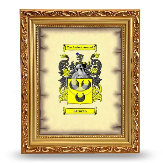 Saracen Coat of Arms Framed - Gold