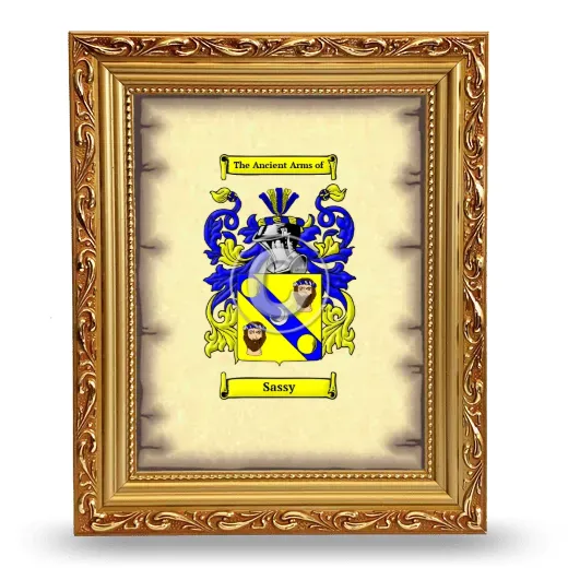 Sassy Coat of Arms Framed - Gold