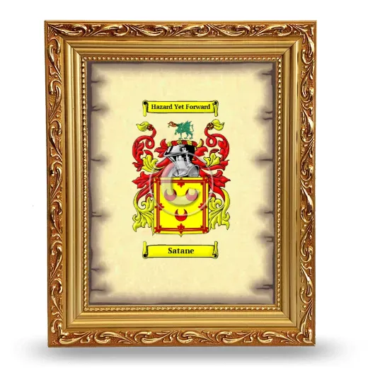 Satane Coat of Arms Framed - Gold