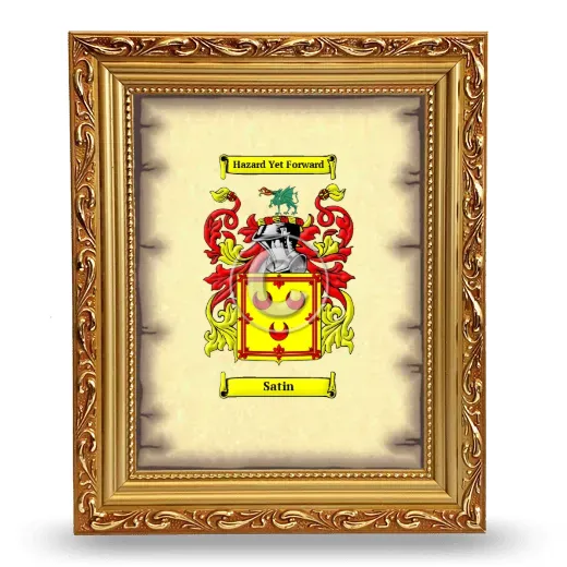 Satin Coat of Arms Framed - Gold