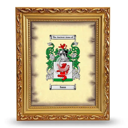 Saus Coat of Arms Framed - Gold