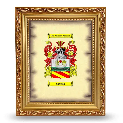 Savella Coat of Arms Framed - Gold