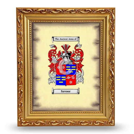 Savour Coat of Arms Framed - Gold