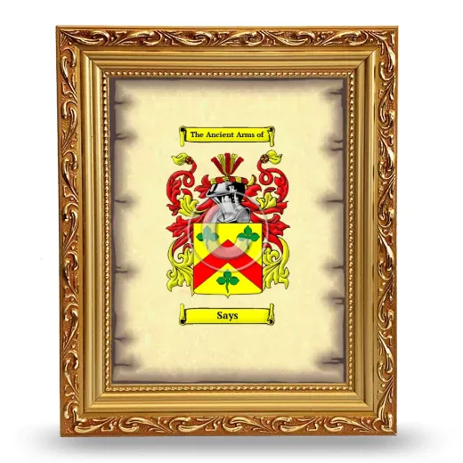 Says Coat of Arms Framed - Gold