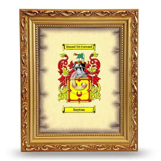 Sayton Coat of Arms Framed - Gold