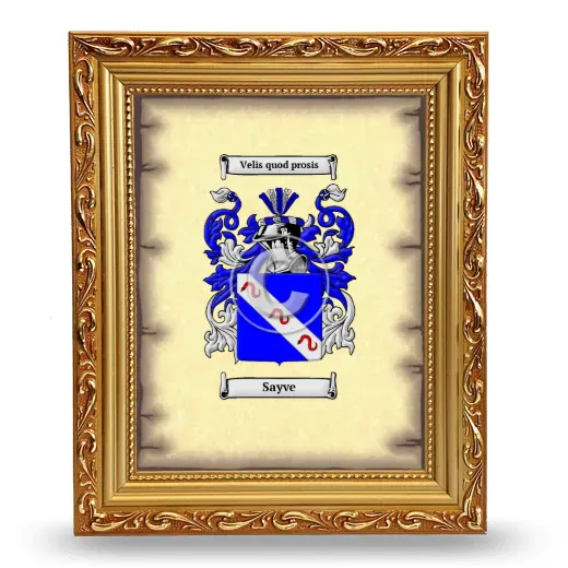 Sayve Coat of Arms Framed - Gold