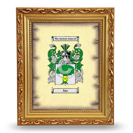 Saz Coat of Arms Framed - Gold