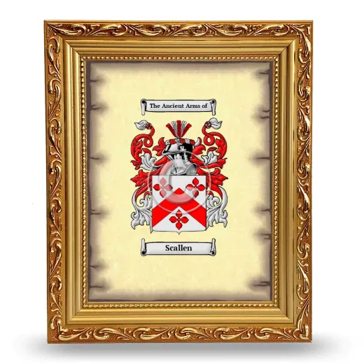 Scallen Coat of Arms Framed - Gold