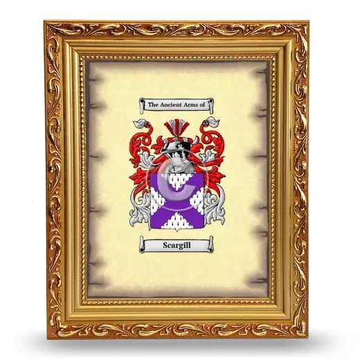 Scargill Coat of Arms Framed - Gold