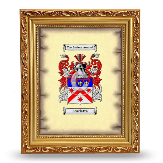 Scarlatta Coat of Arms Framed - Gold