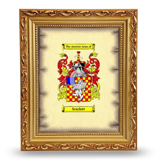 Scarlott Coat of Arms Framed - Gold