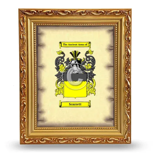 Scarrett Coat of Arms Framed - Gold