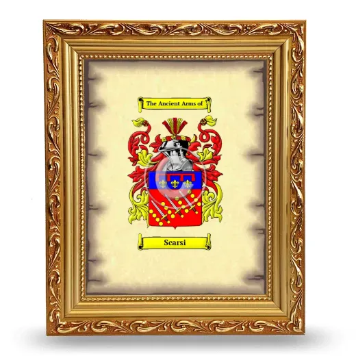 Scarsi Coat of Arms Framed - Gold