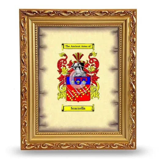 Scarzella Coat of Arms Framed - Gold