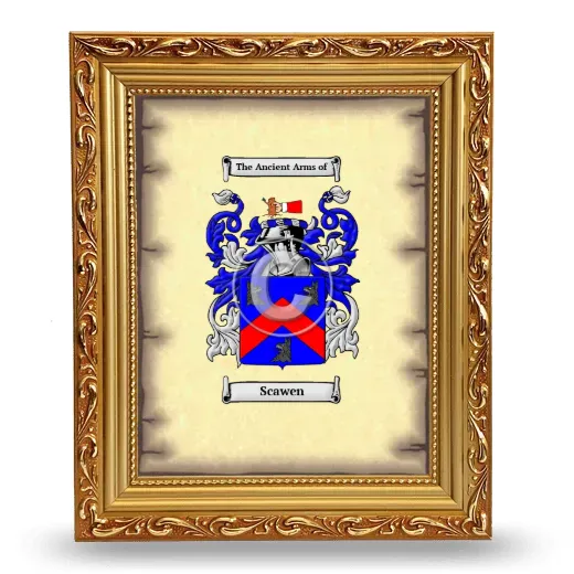 Scawen Coat of Arms Framed - Gold