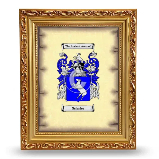 Schafer Coat of Arms Framed - Gold