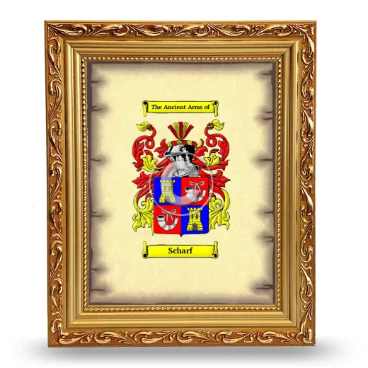 Scharf Coat of Arms Framed - Gold
