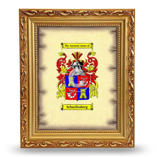 Scharfenberg Coat of Arms Framed - Gold
