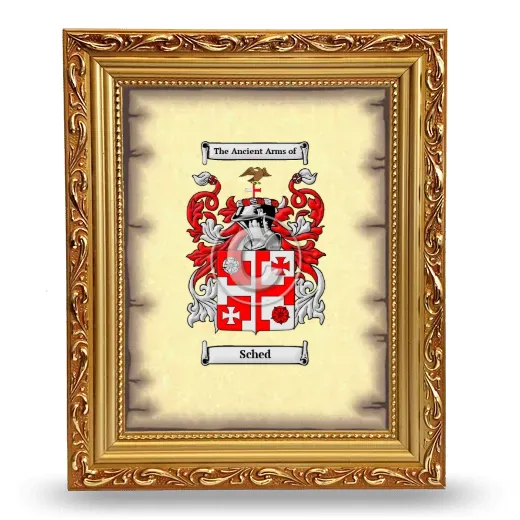 Sched Coat of Arms Framed - Gold