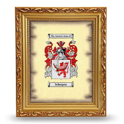 Scherpen Coat of Arms Framed - Gold