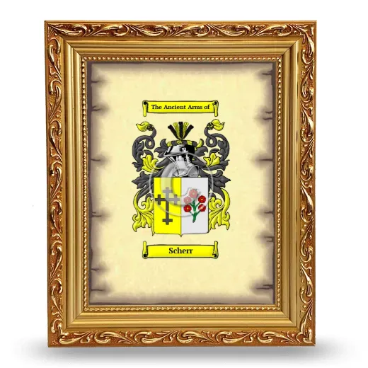 Scherr Coat of Arms Framed - Gold